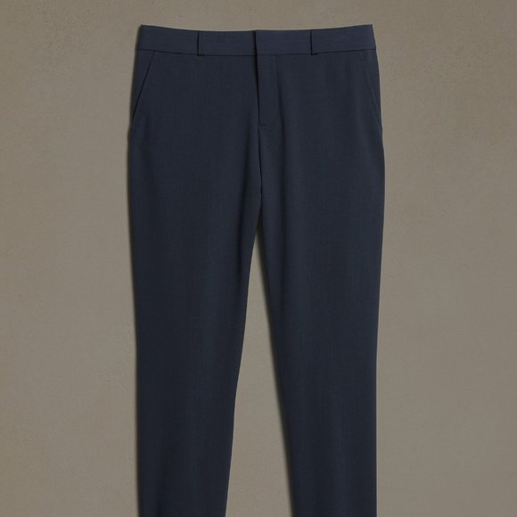 Banana Republic Ryan Slim Wool-Blend Pant size 0P Navy Blue - Picture 2 of 5